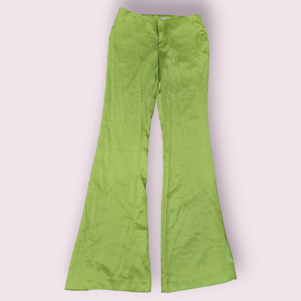 Khanum's Wide Leg Trousers Lime Green Pants